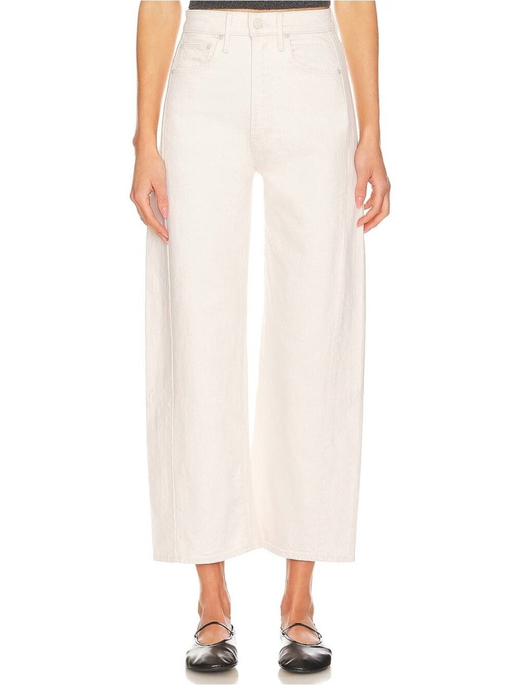 Mother Superior The Half Pipe Ankle Jeans Act Natural Size 27 High Rise Wide Leg